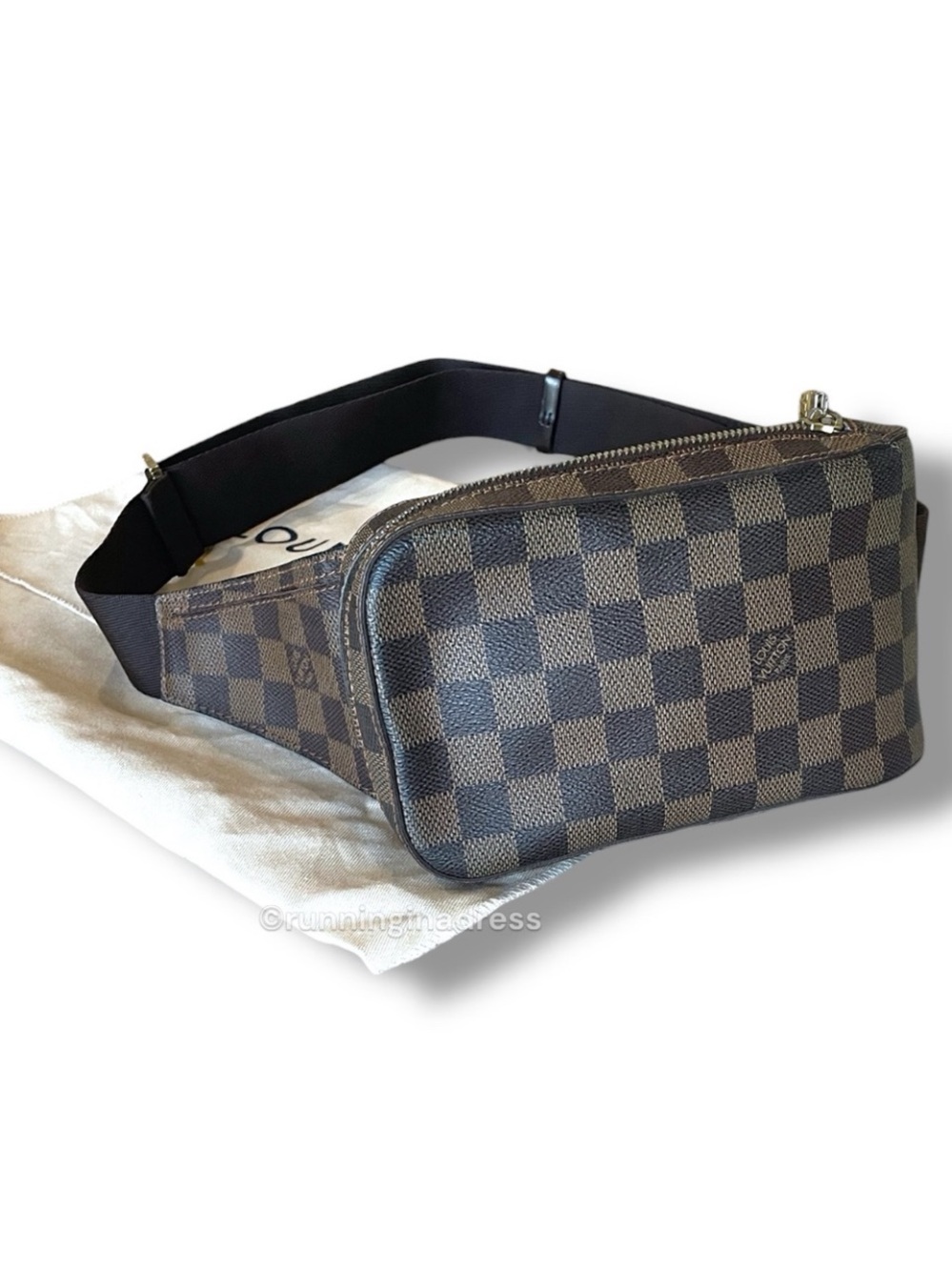 Authentic Louis Vuitton Geronimos Bumbag Damier Ebene Crossbody Waist Bag 2007